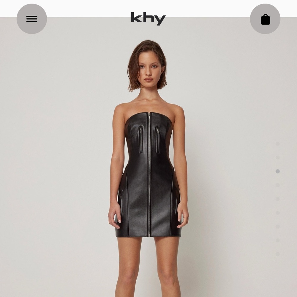 Faux Leather Strapless Mini Dress